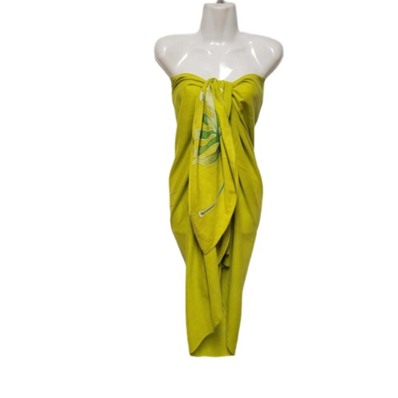 Womens Sarong Cotton Wrap, Handpainted Batik Wrapskirt Beach Pareo Beachwear-NEW - Picture 5 of 7